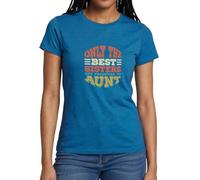 Spreadshirt Only The Best Sisters Get Promoted to Aunt Frauen T-Shirt, XXL, Antikblaues Saphir meliert