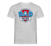 Spreadshirt Paw Patrol Dad Patrol Vatertag Papa Karneval Männer T-Shirt, XXL, Grau meliert