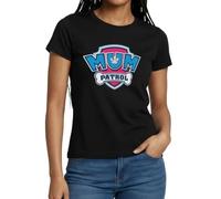 Spreadshirt Paw Patrol Mum Patrol Muttertag Mama Karneval Frauen T-Shirt, XXL, Schwarz