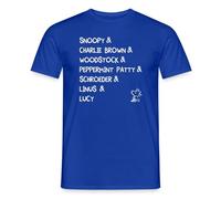 Spreadshirt Peanuts Snoopy & Charlie Brown & Woodstock Charaktere Männer T-Shirt, S, Dunkelblau