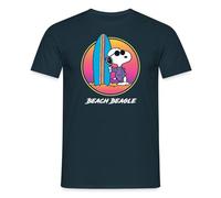Spreadshirt Peanuts Snoopy Cool Surfen Strand Urlaub Männer T-Shirt, XL, Navy