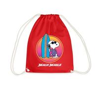 Spreadshirt Peanuts Snoopy Cool Surfen Strand Urlaub Turnbeutel, One Size, Rot