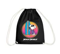 Spreadshirt Peanuts Snoopy Cool Surfen Strand Urlaub Turnbeutel, One Size, Schwarz