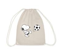 Spreadshirt Peanuts Snoopy Fußball Sport Turnbeutel, One Size, Natur