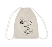 Spreadshirt Peanuts Snoopy Happy Turnbeutel, One Size, Natur
