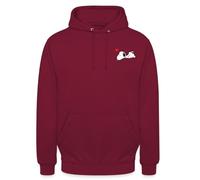 Spreadshirt Peanuts Snoopy Herz Brustmotiv Unisex Hoodie, XL, Bordeaux