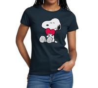 Spreadshirt Peanuts Snoopy Herz Love Geschenk Frauen T-Shirt, XL, Navy