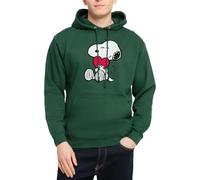 Spreadshirt Peanuts Snoopy Herz Love Geschenk Unisex Hoodie, 3XL, Flaschengrün