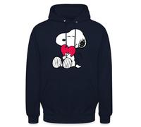 Spreadshirt Peanuts Snoopy Herz Love Geschenk Unisex Hoodie, 3XL, Navy