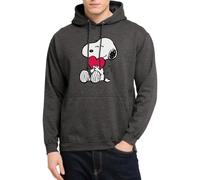 Spreadshirt Peanuts Snoopy Herz Love Geschenk Unisex Hoodie, XL, Anthrazit