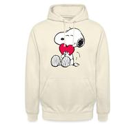 Spreadshirt Peanuts Snoopy Herz Love Geschenk Unisex Hoodie, XL, Vanille-Milchshake