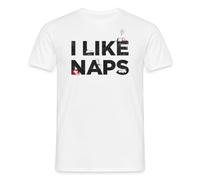 Spreadshirt Peanuts Snoopy I Like Naps Lustiger Spruch Männer T-Shirt, L, Weiß