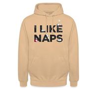 Spreadshirt Peanuts Snoopy I Like Naps Lustiger Spruch Unisex Hoodie, XL, Pfirsich