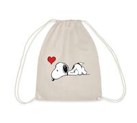 Spreadshirt Peanuts Snoopy Liebe Herz Love Turnbeutel, One size, Natur