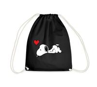 Spreadshirt Peanuts Snoopy Liebe Herz Love Turnbeutel, One size, Schwarz