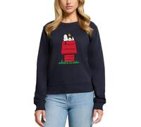 Spreadshirt Peanuts Snoopy Und Die Hundehütte Damen Premium Pullover, S, Navy
