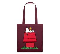 Spreadshirt Peanuts Snoopy Und Die Hundehütte Einkaufstasche, One size, Burgunderrot