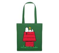 Spreadshirt Peanuts Snoopy Und Die Hundehütte Stoffbeutel, One size, Fichte
