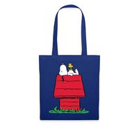 Spreadshirt Peanuts Snoopy Und Die Hundehütte Stoffbeutel, One size, Royalblau