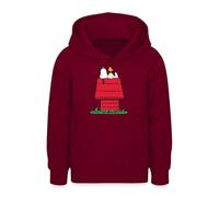 Spreadshirt Peanuts Snoopy Und Die Hundehütte Teenager Hoodie, XL (12/13 Jahre), Bordeaux