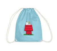 Spreadshirt Peanuts Snoopy Und Die Hundehütte Turnbeutel, One Size, Aqua