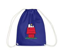 Spreadshirt Peanuts Snoopy Und Die Hundehütte Turnbeutel, One Size, Königsblau
