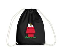 Spreadshirt Peanuts Snoopy Und Die Hundehütte Turnbeutel, One Size, Schwarz