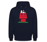 Spreadshirt Peanuts Snoopy Und Die Hundehütte Unisex Hoodie, 4XL, Navy