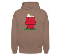 Spreadshirt Peanuts Snoopy Und Die Hundehütte Unisex Hoodie, M, Mokka