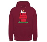 Spreadshirt Peanuts Snoopy Und Die Hundehütte Unisex Hoodie, XL, Bordeaux