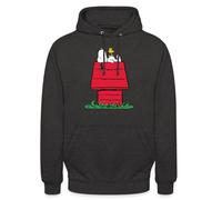 Spreadshirt Peanuts Snoopy Und Die Hundehütte Unisex Hoodie, XXL, Anthrazit