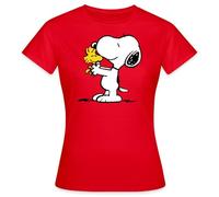 Spreadshirt Peanuts Snoopy Und Woodstock Frauen T-Shirt, XL, Rot
