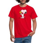 Spreadshirt Peanuts Snoopy Und Woodstock Männer T-Shirt, XL, Rot