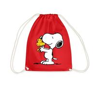 Spreadshirt Peanuts Snoopy Und Woodstock Turnbeutel, One size, Rot
