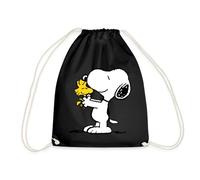 Spreadshirt Peanuts Snoopy Und Woodstock Turnbeutel, One size, Schwarz