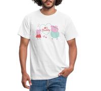Spreadshirt Peppa Pig Design No. 1 Daddy: Peppa & Papa Wutz Männer T-Shirt, L, Weiß