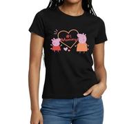 Spreadshirt Peppa Pig Design No. 1 Mummy: Peppa & Mama Wutz Frauen T-Shirt, M, Schwarz