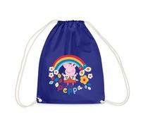 Spreadshirt Peppa Wutz Regenbogen Rainbow Turnbeutel, One size, Königsblau