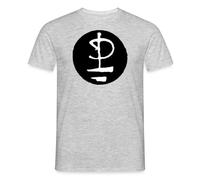 Spreadshirt Pink Floyd Logo Schwarz Weiß Männer T-Shirt, L, Grau meliert
