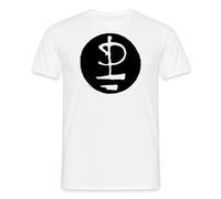 Spreadshirt Pink Floyd Logo Schwarz Weiß Männer T-Shirt, M, Weiß