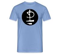 Spreadshirt Pink Floyd Logo Schwarz Weiß Männer T-Shirt, XXL, Carolina Blue