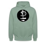 Spreadshirt Pink Floyd Logo Schwarz Weiß Unisex Hoodie, S, Graugrün