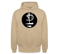 Spreadshirt Pink Floyd Logo Schwarz Weiß Unisex Hoodie, XL, Beige