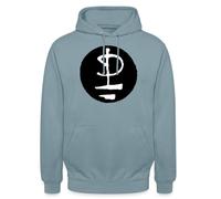 Spreadshirt Pink Floyd Logo Schwarz Weiß Unisex Hoodie, XL, Nebelblau