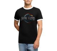 Spreadshirt Pink Floyd Prism Logo Männer Kontrast T-Shirt, XL, Schwarz/Weiß