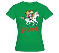 Spreadshirt Pippi Langstrumpf Ausritt Mit Annika Und Tommy Frauen T-Shirt, S, Kelly Green