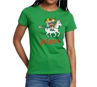 Spreadshirt Pippi Langstrumpf Ausritt Mit Annika Und Tommy Frauen T-Shirt, XL, Kelly Green