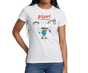 Spreadshirt Pippi Langstrumpf Pippi Hebt Kleiner Onkel Frauen T-Shirt, XL, Weiß