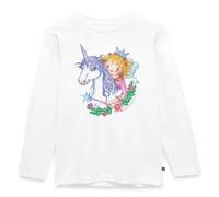 Spreadshirt Prinzessin Lillifee mit Einhorn Rosalie Kinder Premium Langarmshirt, 98/104 (2 Jahre), Weiß
