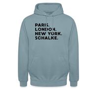 Spreadshirt Schalke Fan Paris London New York Unisex Hoodie, S, Nebelblau